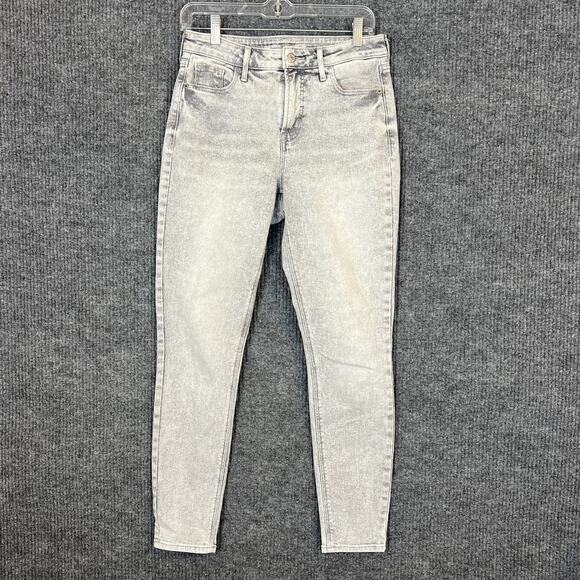 Old Navy Womens Rockstar Super Skinny Jeans Size 4 High Rise Gray Denim Stretch - Picture 1 of 10